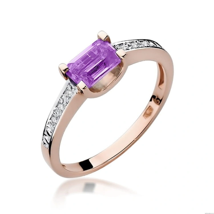 Pierścionek W0105 Ametyst 0,60ct różowe złoto