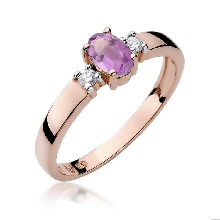 Pierścionek W0264 Ametyst 0,40ct różowe złoto