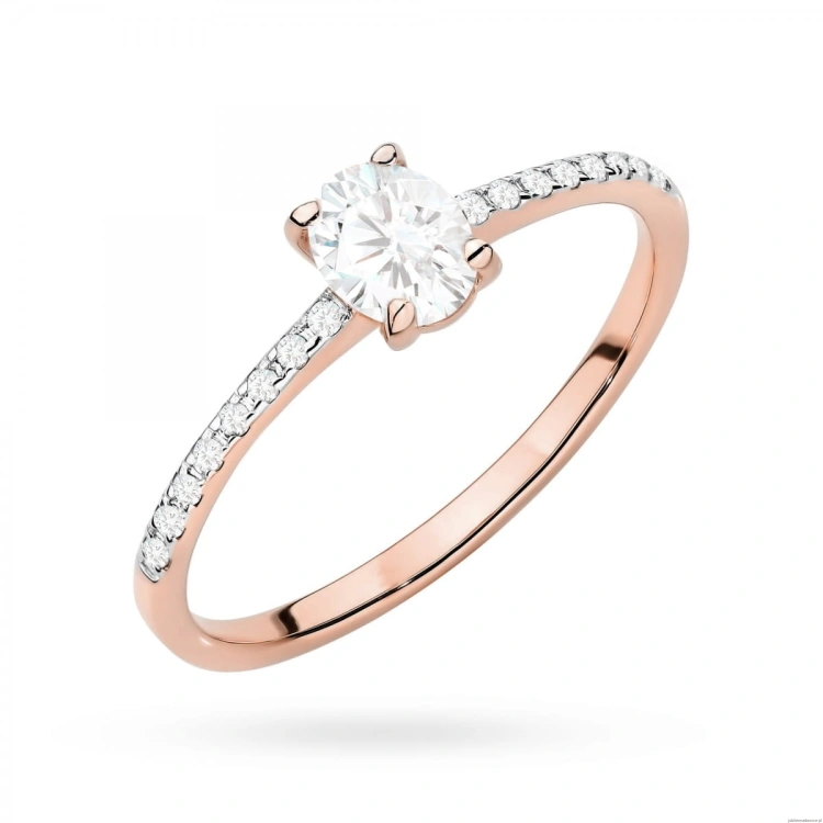 Pierścionek W0582 z diament laboratoryjny 0,30ct różowe złoto