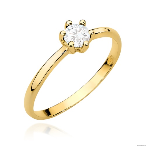Pierścionek W0496 Diament laboratoryjny 0,30ct żółte złoto 375