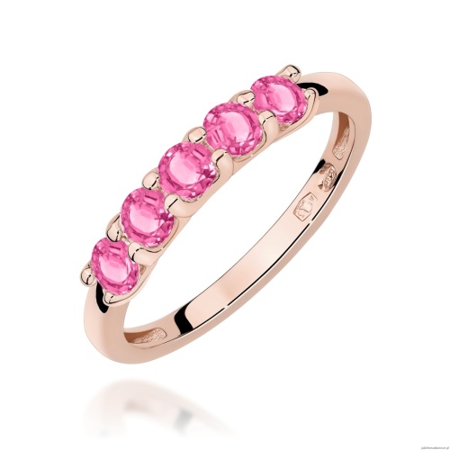 Pierścionek W0717 Różowy Topaz różowe złoto