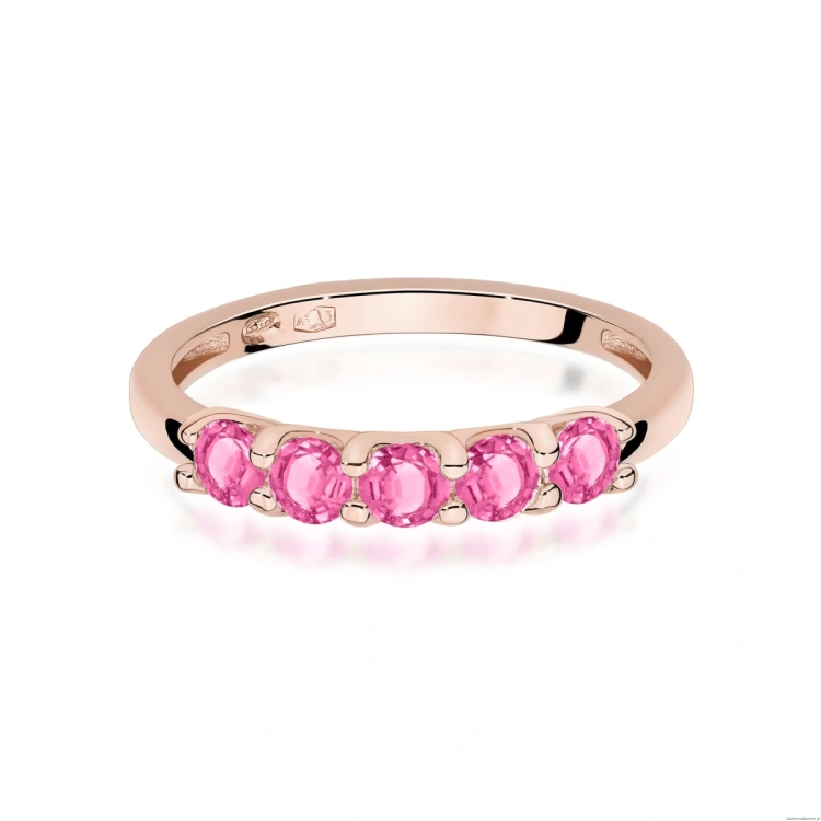 Pierścionek W0717 Różowy Topaz różowe złoto