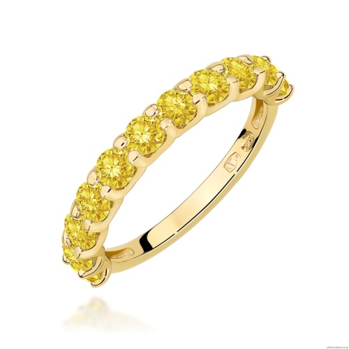 Pierścionek W0720 Diament Laboratoryjny Żółty żółte złoto