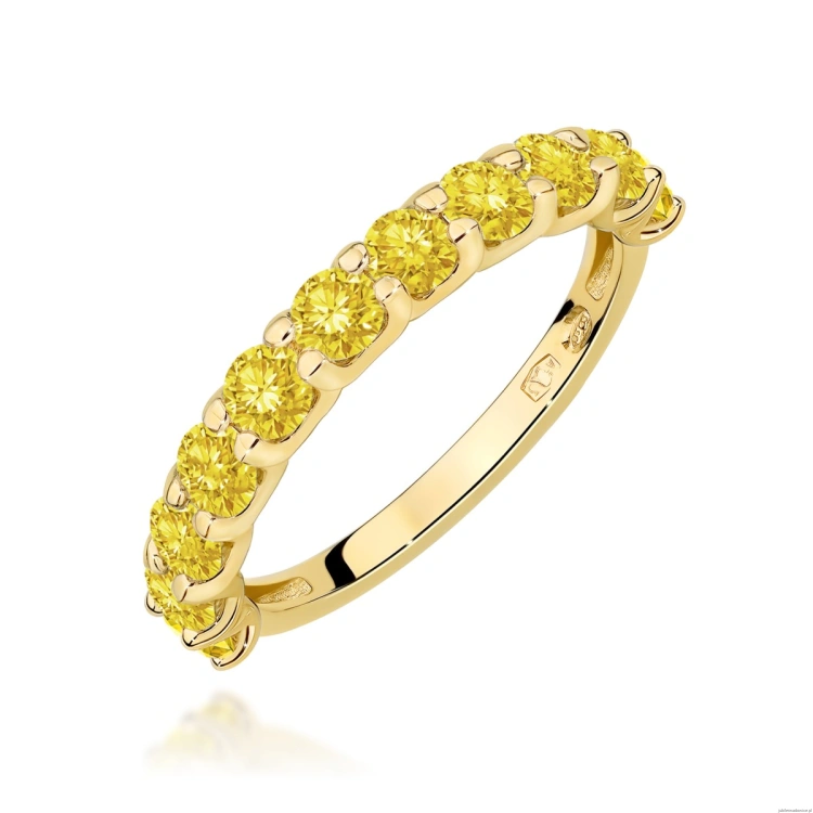 Pierścionek W0720 Diament Laboratoryjny Żółty żółte złoto