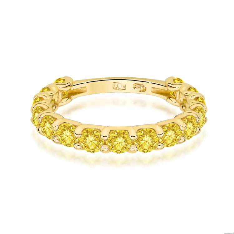 Pierścionek W0722 Diament Laboratoryjny Żółty żółte złoto