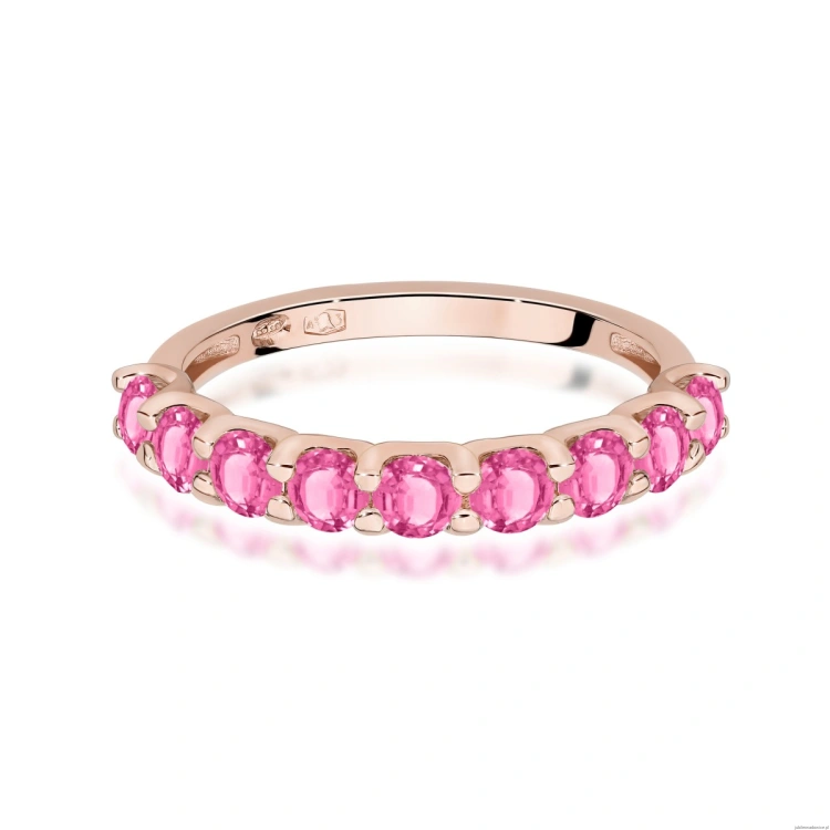 Pierścionek W0719 Różowy Topaz różowe złoto