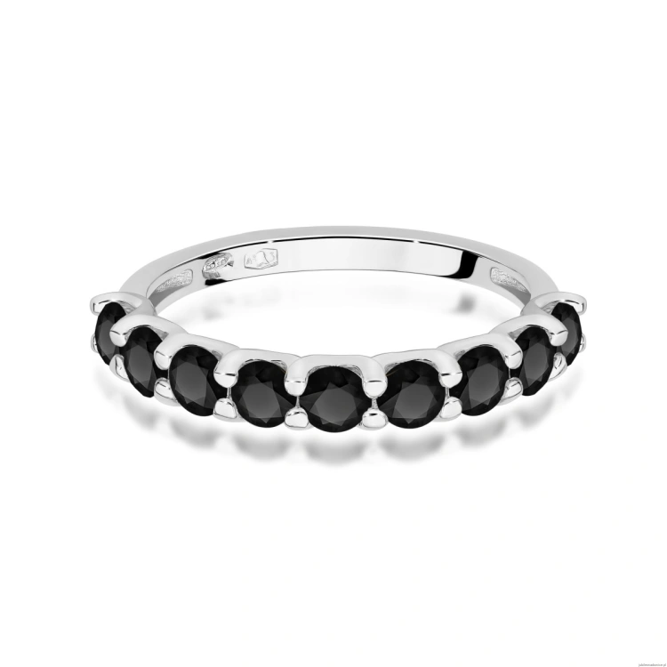 Pierścionek W0719 Czarny Diament białe złoto