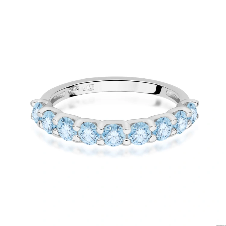 Pierścionek W0719 Diament Laboratoryjny Niebieski białe złoto
