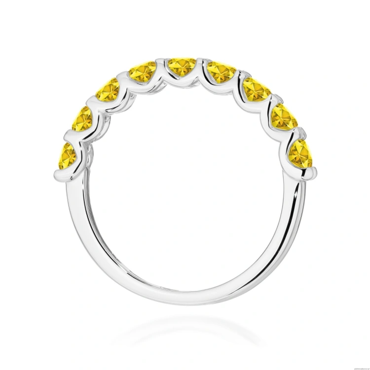 Pierścionek W0719 Diament Laboratoryjny Żółty białe złoto