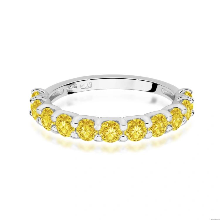 Pierścionek W0720 Diament Laboratoryjny Żółty białe złoto