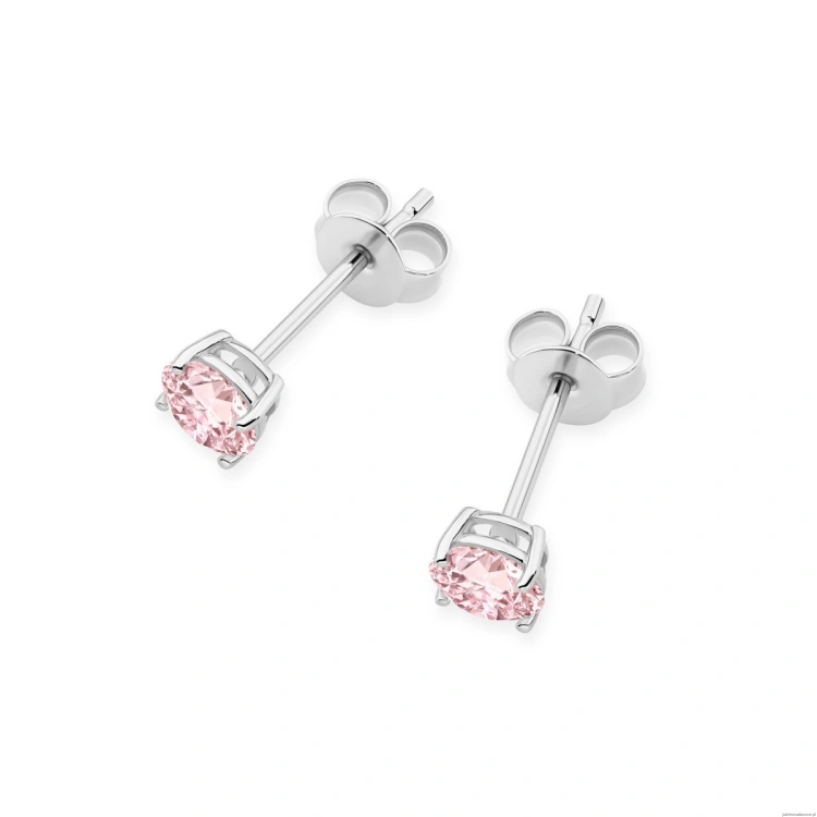 Kolczyki K0583 Diament Laboratoryjny Różowy 2 x 0.50ct białe złoto