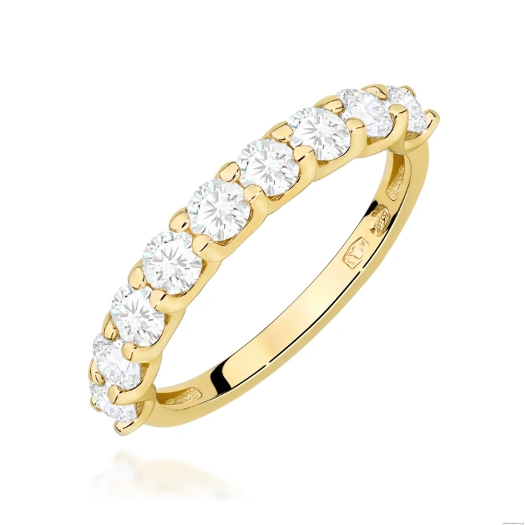 Pierścionek W0719 Diament żółte złoto 375