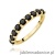 Pierścionek W0719 Czarny Diament żółte złoto 375