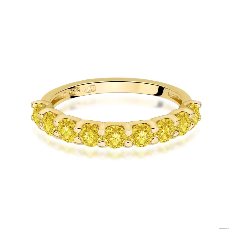 Pierścionek W0719 Diament Laboratoryjny Żółty żółte złoto 375