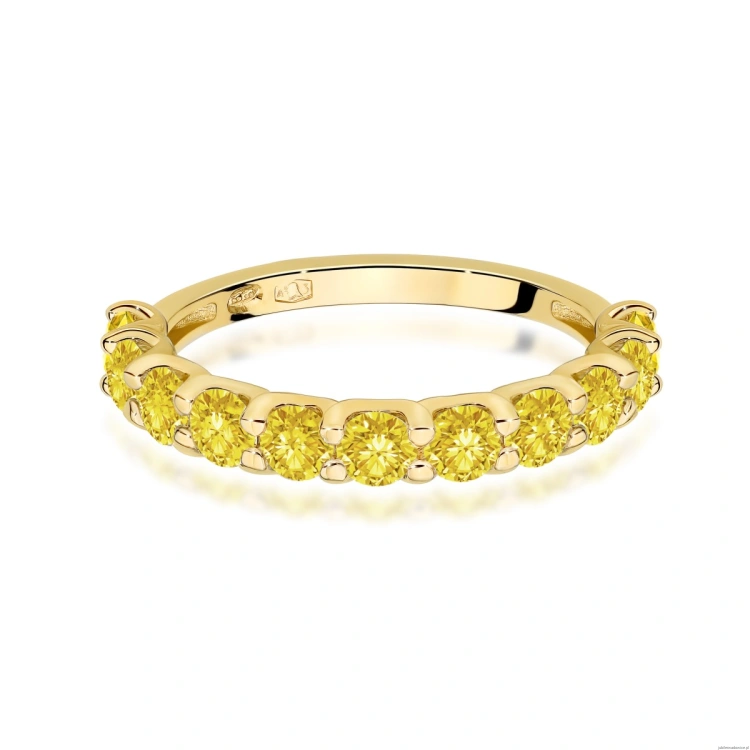 Pierścionek W0720 Diament Laboratoryjny Żółty żółte złoto 375