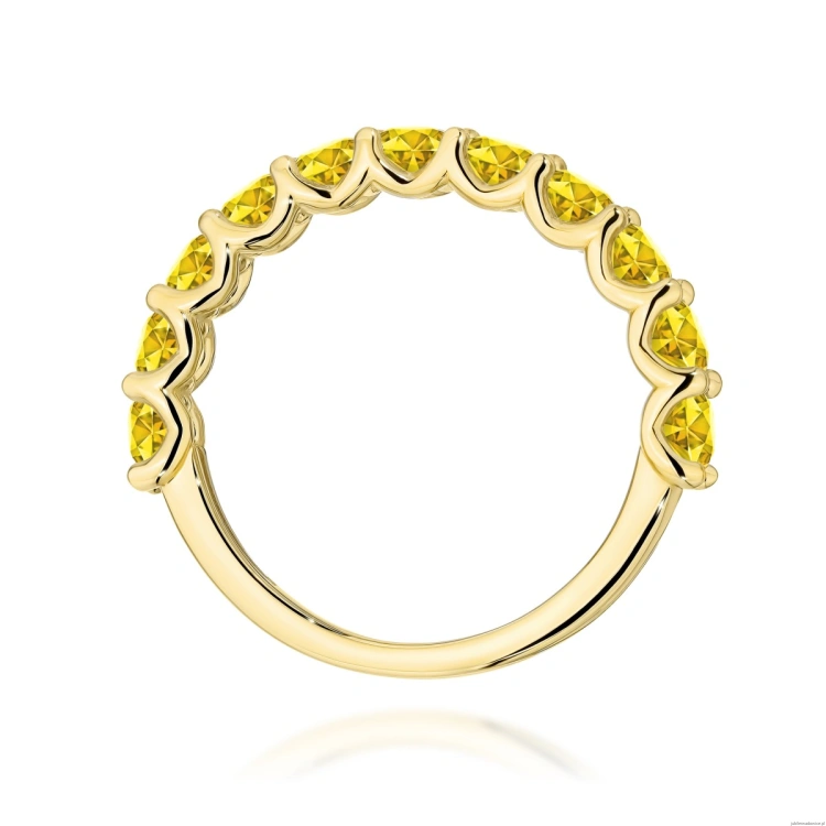 Pierścionek W0720 Diament Laboratoryjny Żółty żółte złoto 375