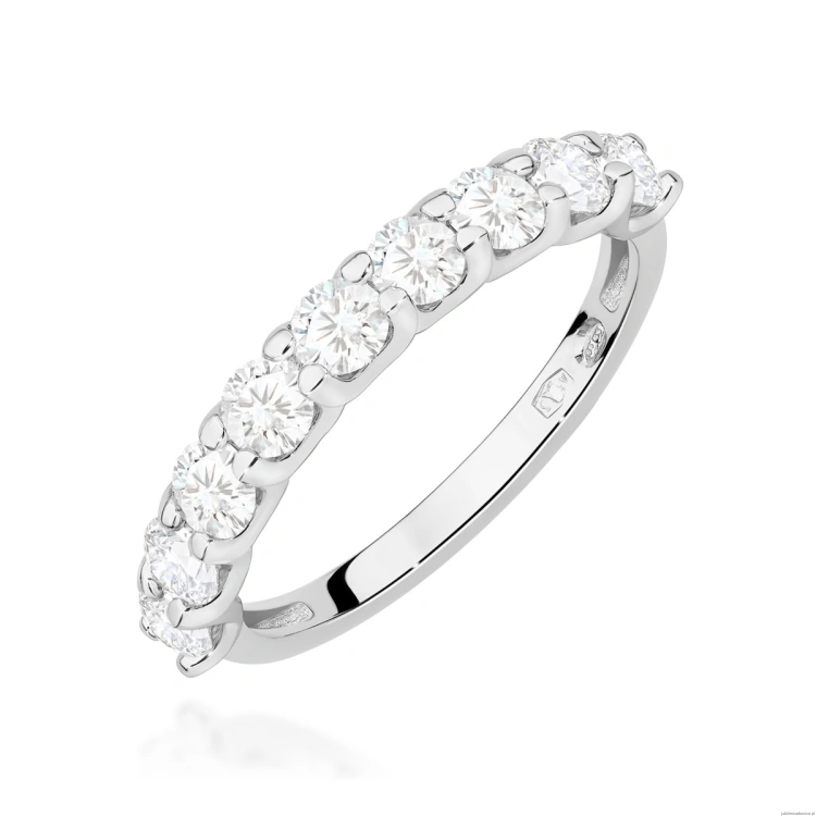 Pierścionek W0719 Diament laboratoryjny białe złoto 375