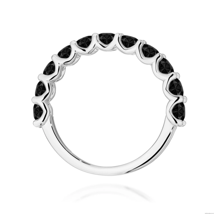 Pierścionek W0720 Czarny Diament białe złoto 375