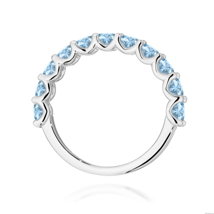 Pierścionek W0720 Diament Laboratoryjny Niebieski białe złoto 375