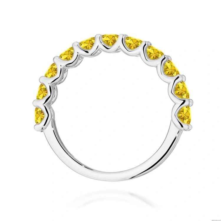 Pierścionek W0720 Diament Laboratoryjny Żółty białe złoto 375