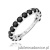 Pierścionek W0722 Czarny Diament białe złoto 375