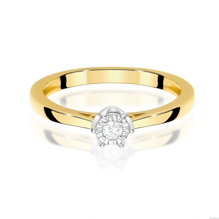 Pierścionek W0715 Diament 0,05ct żółte złoto