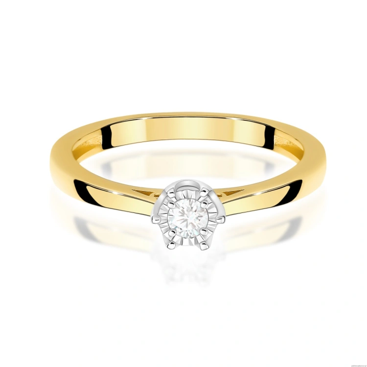 Pierścionek W0715 Diament 0,08ct żółte złoto