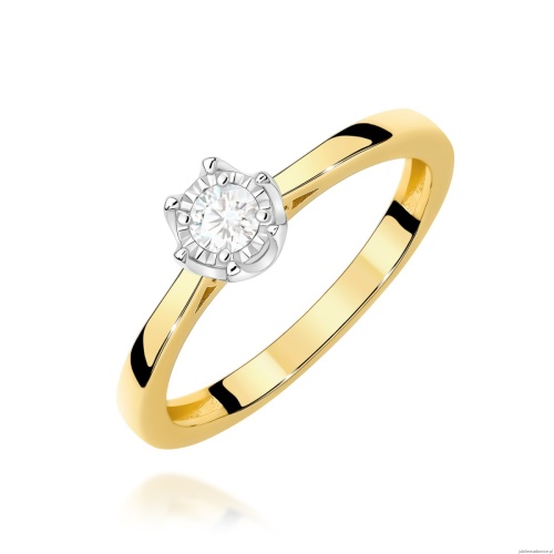 Pierścionek W0715 Diament 0,20ct żółte złoto