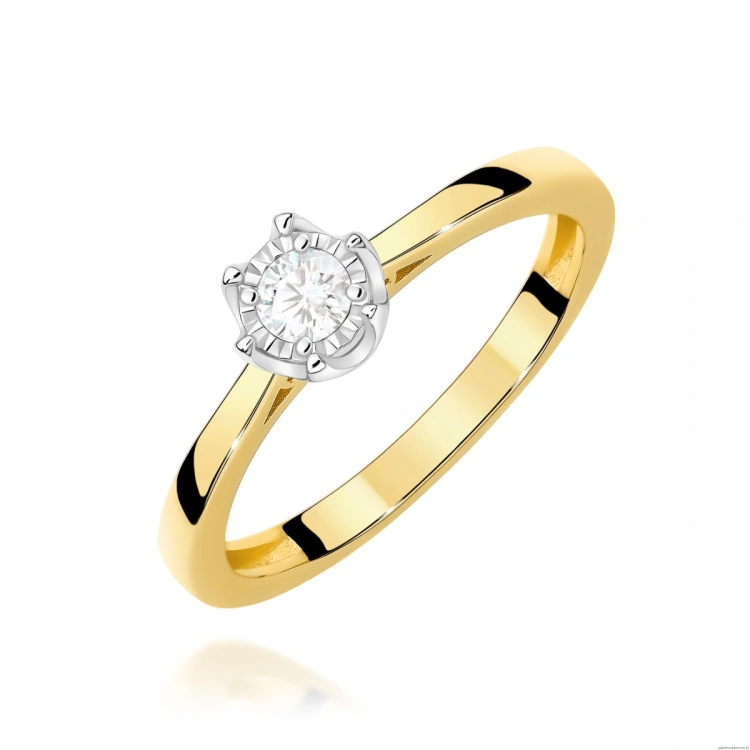 Pierścionek W0715 Diament 0,20ct żółte złoto