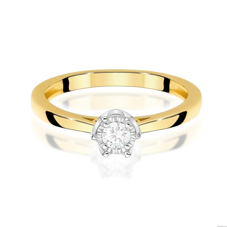 Pierścionek W0715 Diament 0,20ct żółte złoto
