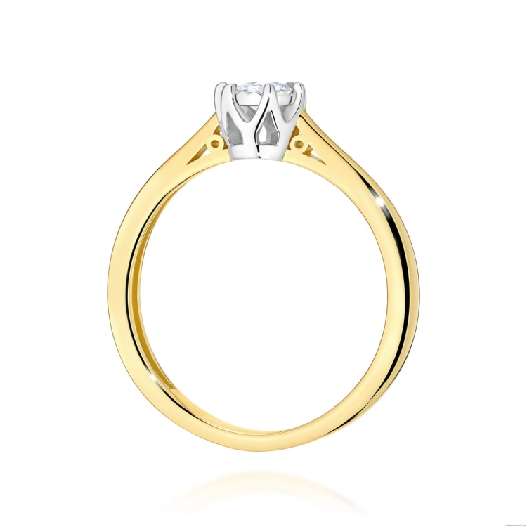 Pierścionek W0715 Diament 0,10ct żółte złoto