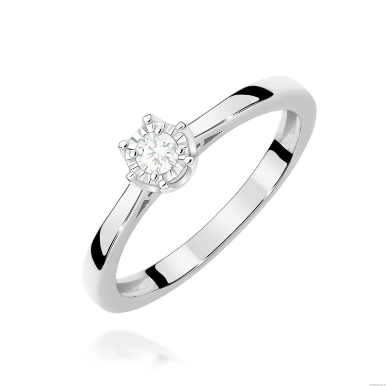Pierścionek W0715 Diament 0,08ct białe złoto