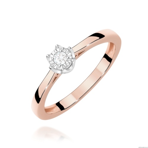 Pierścionek W0715 Diament 0,05ct różowe złoto