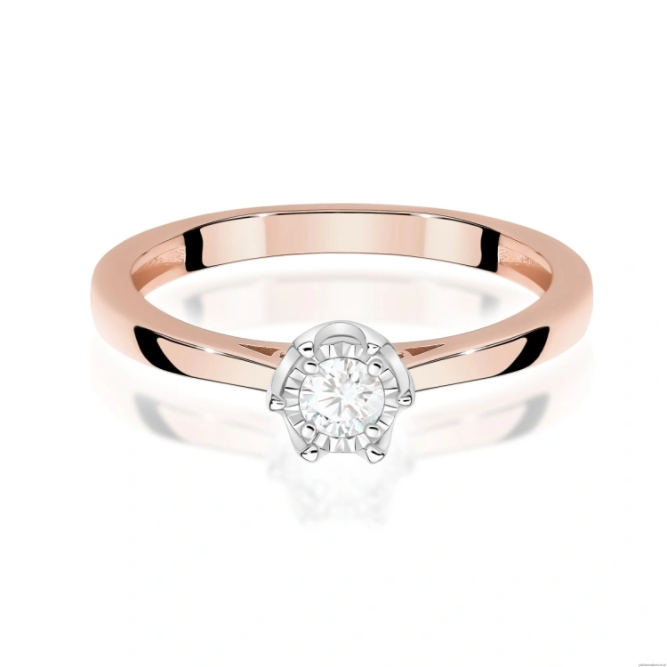 Pierścionek W0715 Diament 0,05ct różowe złoto