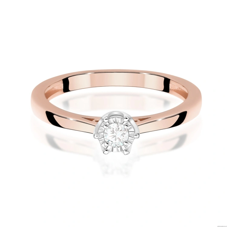 Pierścionek W0715 Diament 0,15ct różowe złoto