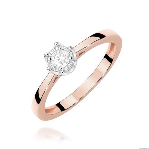 Pierścionek W0715 Diament 0,20ct różowe złoto