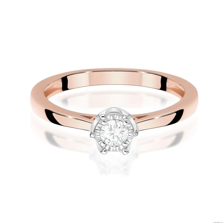 Pierścionek W0715 Diament 0,20ct różowe złoto