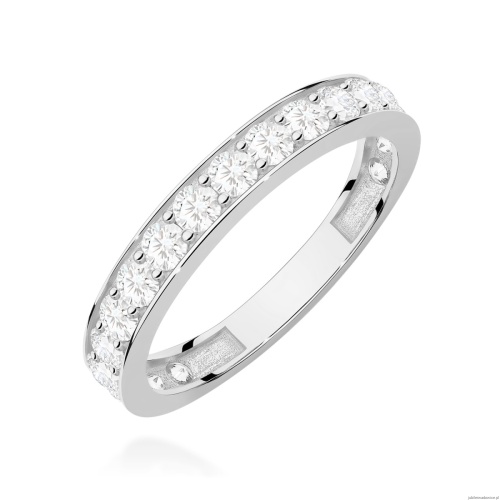 Pierścionek W0726 z diamentami laboratoryjnymi białe złoto