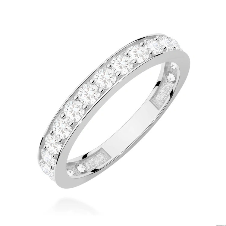 Pierścionek W0726 z diamentami laboratoryjnymi białe złoto