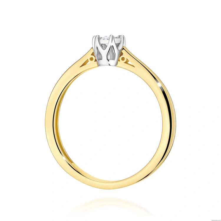 Pierścionek W0715 Diament 0,05ct żółte złoto 375