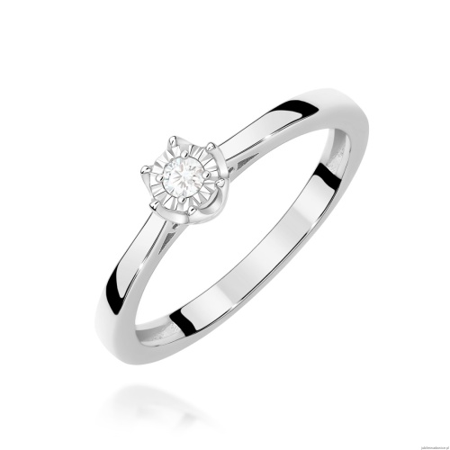 Pierścionek W0715 Diament 0,05ct białe złoto 375