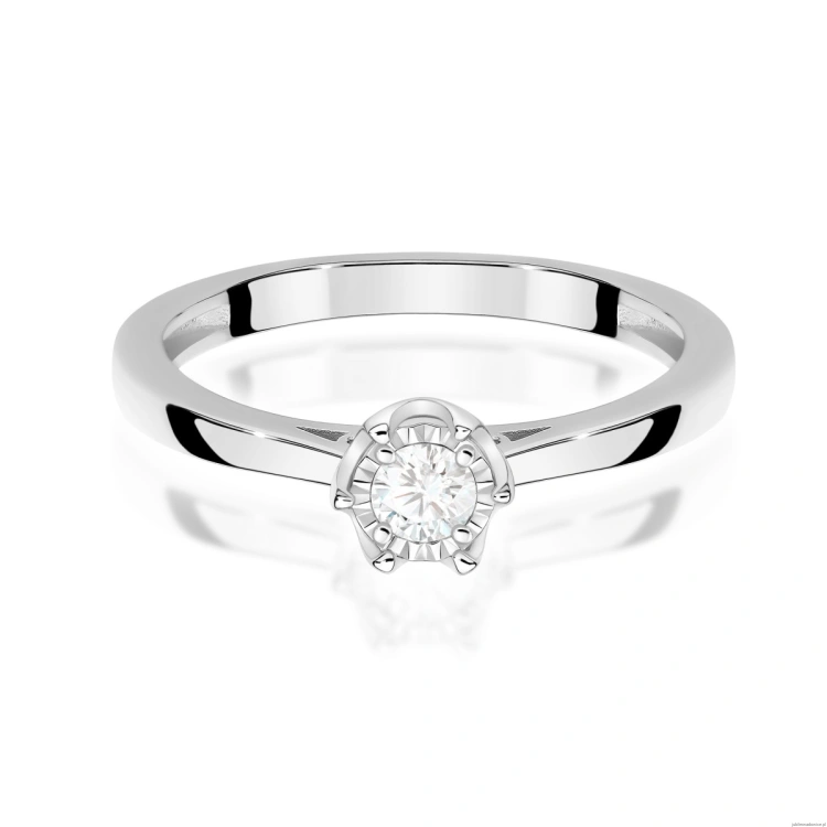Pierścionek W0715 Diament 0,05ct białe złoto 375