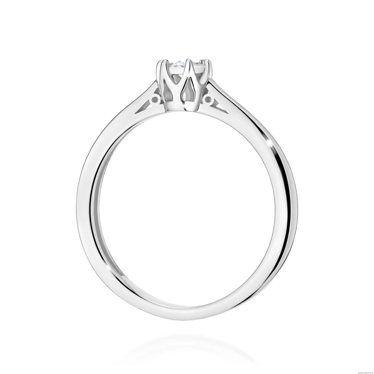 Pierścionek W0715 Diament 0,05ct białe złoto 375