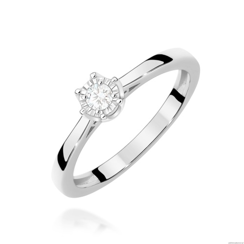 Pierścionek W0715 Diament 0,08ct białe złoto 375