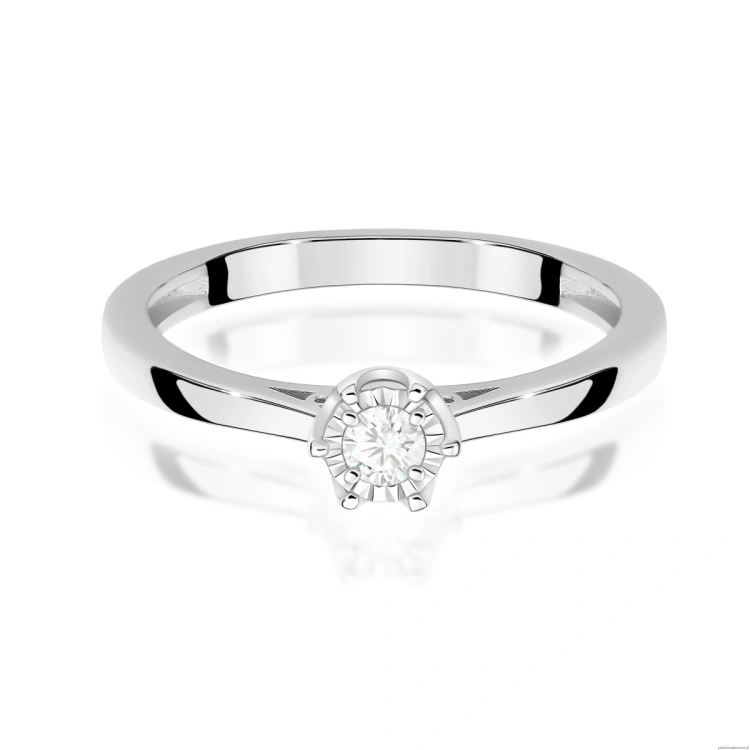 Pierścionek W0715 Diament 0,08ct białe złoto 375