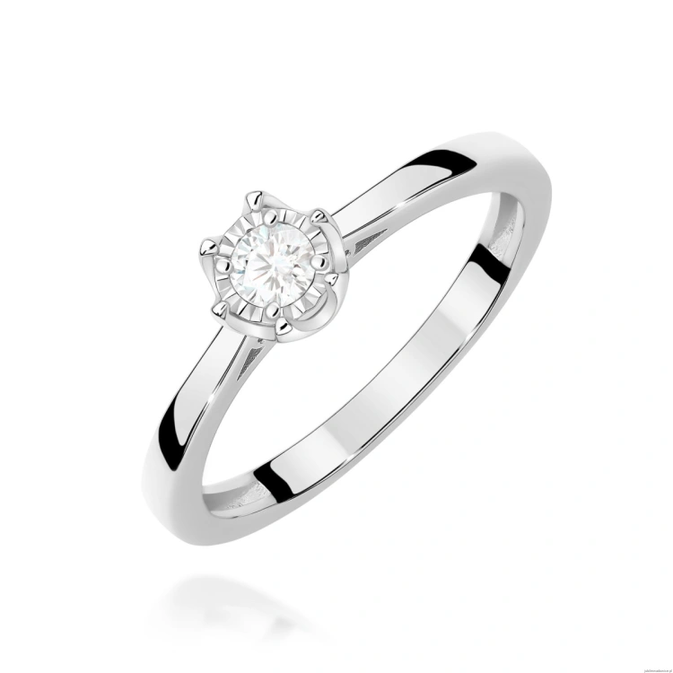 Pierścionek W0715 Diament 0,20ct białe złoto 375