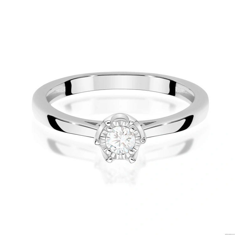 Pierścionek W0715 Diament 0,20ct białe złoto 375