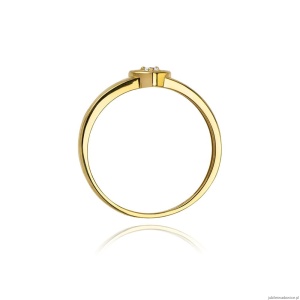 Pierścionek W001 Diament 0,04ct żółte złoto