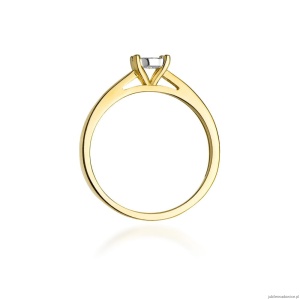 Pierścionek W007 Diament 0,08ct żółte złoto