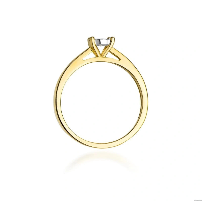 Pierścionek W007 Diament 0,08ct żółte złoto